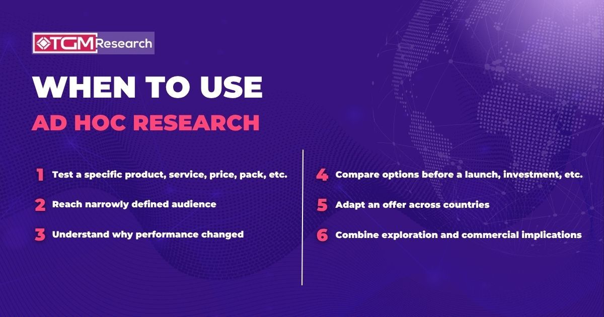When should you use ad hoc research