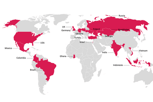 TGM case study map - Global
